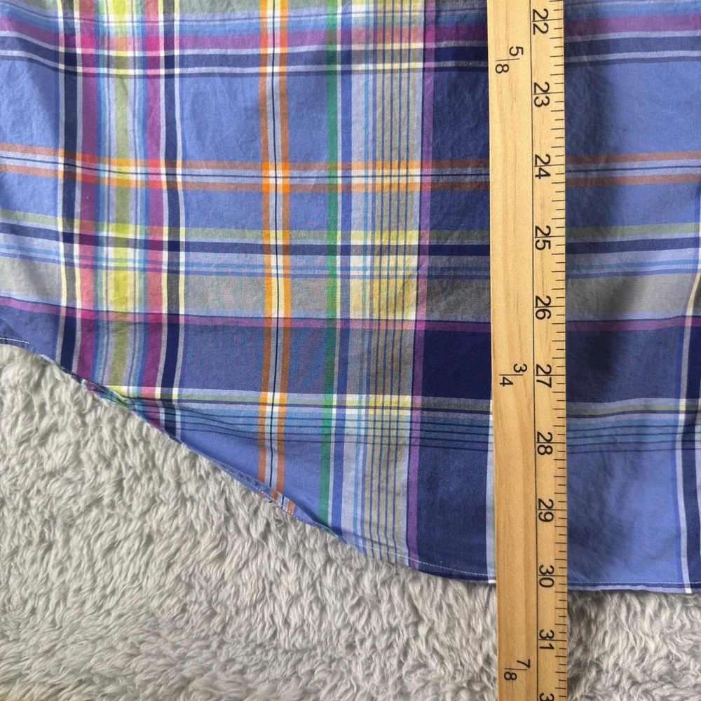 Polo Ralph Lauren Mens XL Plaid Button‎ Down Shirt Multi Color Cotton Pony Logo